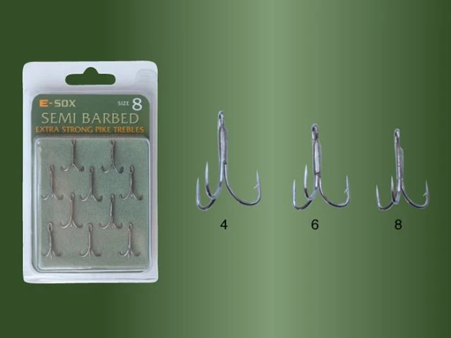 E-Sox Extra Strong Trebles E-Sox Extra Strong Trebles -Ians Fishing Tackle Sale e sox semi barbed trebles